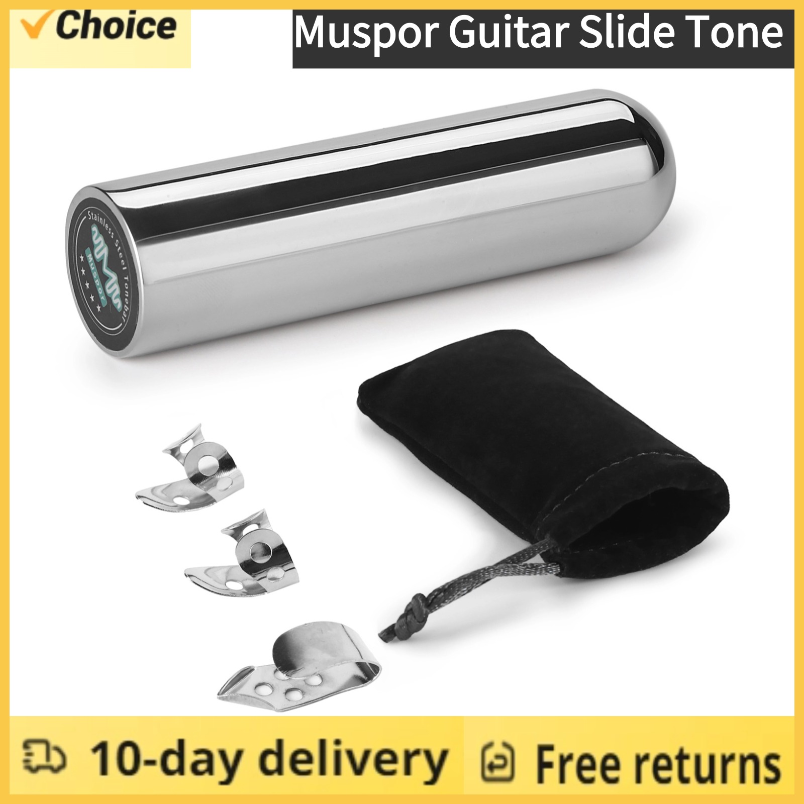 Guitar Slide Tube - Muspor 스테인레스 스틸 기타 슬라이드 톤