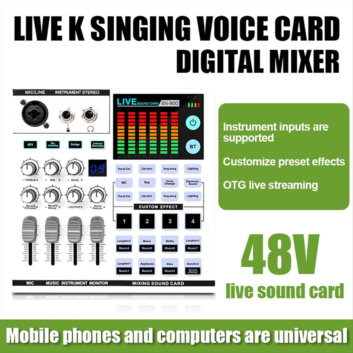 DTC5 SN800 라이브 사운드 카드 음성 변조 오디 - Audio Music Sound 리뷰 및 가격